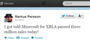 Xbox-Minecraft når 3 millioner