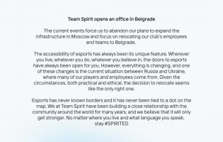 Team Spirit har flyttet til Serbia